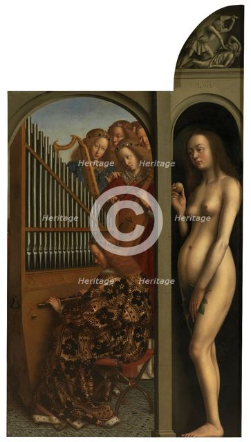 Music-making Angels and Eve, c1430s. Creator: Jan van Eyck.