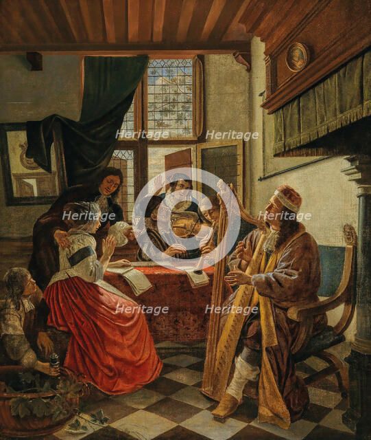 Music-making company in an interior, 1670s. Creator: De Man, Cornelis (1621-1706).