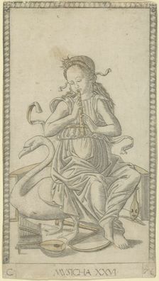 Music, plate 26 from Arts and Sciences, c.1465. Creator: Unknown