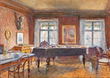Music room of the composer Johannes Brahms in his last apartment in Vienna, 1906. Creator: Müller, Carl (1862-1938)