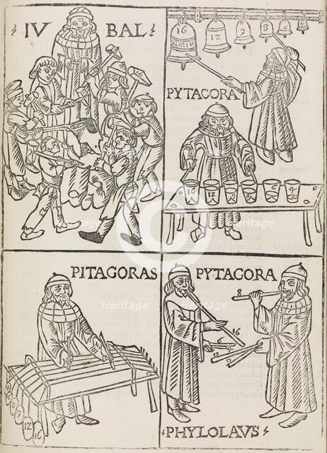 Musical theories of Pythagoras, 1492. Creator: Unknown.