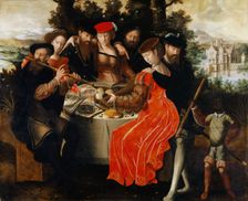 Musical company around a table in a garden, 1547. Creator: Ambrosius Benson