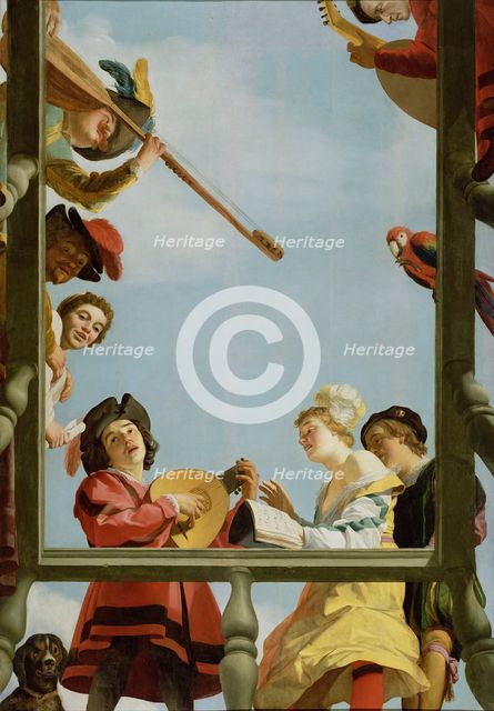 Musical Group on a Balcony, 1622. Artist: Honthorst, Gerrit, van (1590-1656)