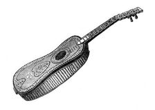 Musical Instruments at the South Kensington Museum: Guitar, 1870. Creator: Unknown