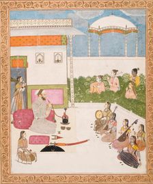 Musical Performance (Recto); Page of Calligraphy (Verso), c1750. Creator: Unknown