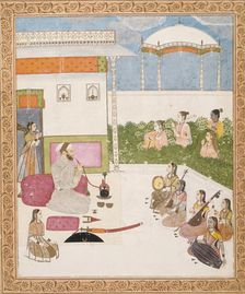 Musical Performance (Recto); Page of Calligraphy (Verso), c1750. Creator: Unknown