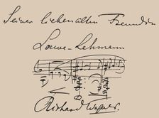 Musical quotation dedicated to the opera singer Lilli Lehmann (1848-1929)