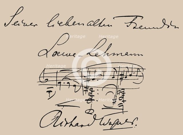 Musical quotation dedicated to the opera singer Lilli Lehmann (1848-1929).