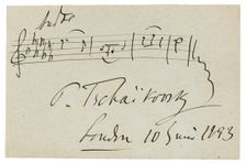 Musical quotation from the Cradle song op. 16 no. 1 in A flat minor, 1893