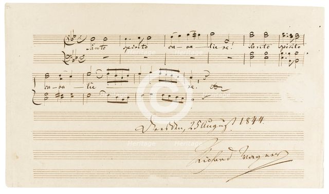 Musical quotation from the opera Rienzi by Richard Wagner (Santo spirito cavaliere!), Dresden, 25 
