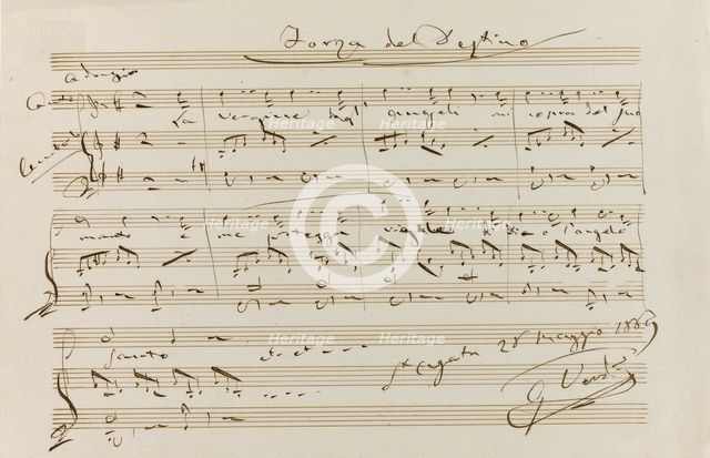 Musical quotation from La forza del destino, St Agata, 28 May 1869, 1869.