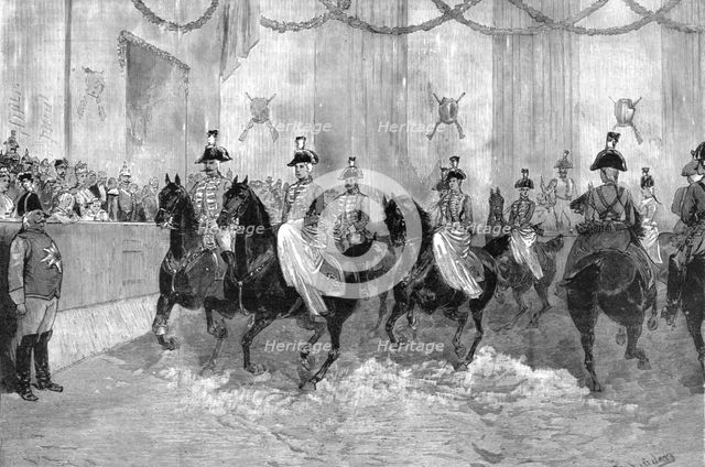 "Musical Ride" of the First Prussian Life Guards before the German Emperor at Potsdam', 1890. Creator: Unknown.
