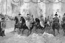 "Musical Ride" of the First Prussian Life Guards before the German Emperor at Potsdam 1890. Creator: Unknown