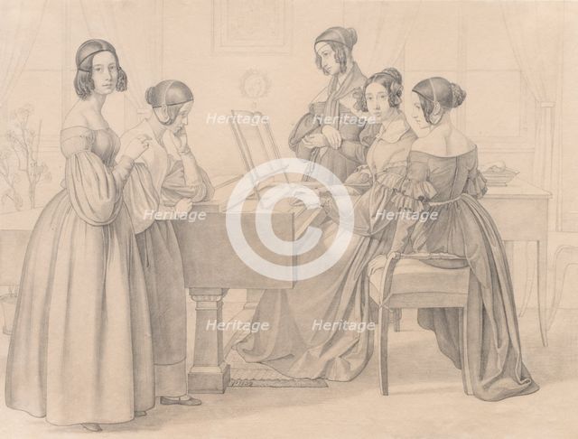 Musicale at the Prellers, 1838. Creator: Friedrich Preller (German, 1804-1878).