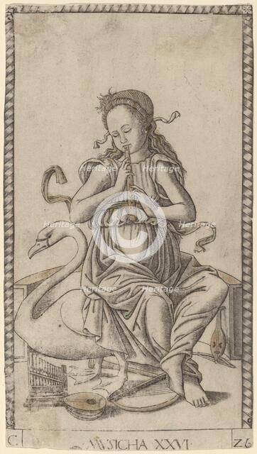 Musicha (Music), c. 1465. Creator: Master of the E-Series Tarocchi.