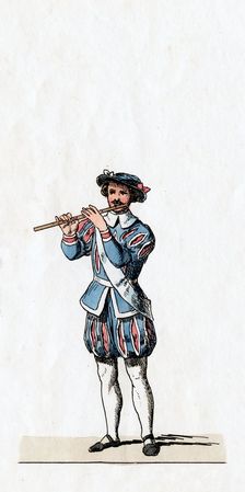 Musician, costume design for Shakespeare's play, Henry VIII, 19th century