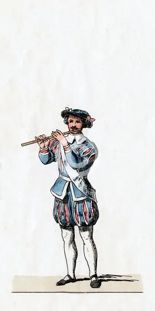 Musician, costume design for Shakespeare's play, Henry VIII, 19th century. Artist: Unknown