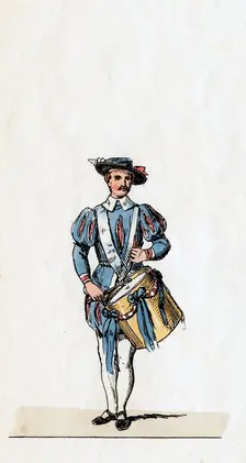 Musician, costume design for Shakespeare's play, Henry VIII, 19th century