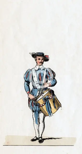 Musician, costume design for Shakespeare's play, Henry VIII, 19th century. Artist: Unknown