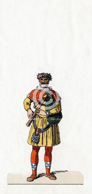 Musician, costume design for Shakespeare's play, Henry VIII, 19th century. Artist: Unknown