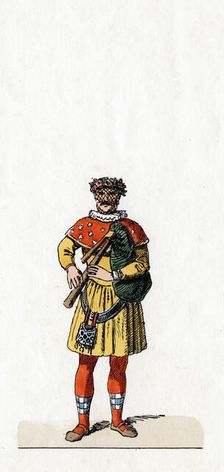 Musician, costume design for Shakespeare's play, Henry VIII, 19th century