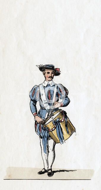 Musician, costume design for Shakespeare's play, Henry VIII, 19th century. Artist: Unknown