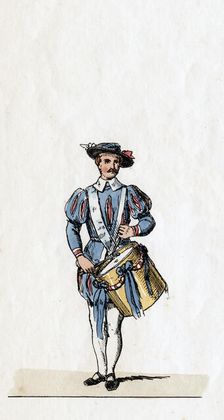 Musician, costume design for Shakespeare's play, Henry VIII, 19th century