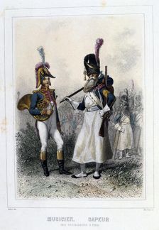 Musician and Sapper of the Grenadiers-à-Pied 1859. Artist: Auguste Raffet