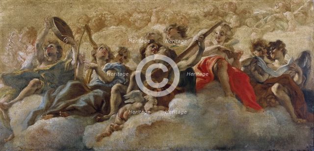Musician Angels, 1672-1673. Creator: Gaulli (Il Baciccio), Giovanni Battista (1639-1709).
