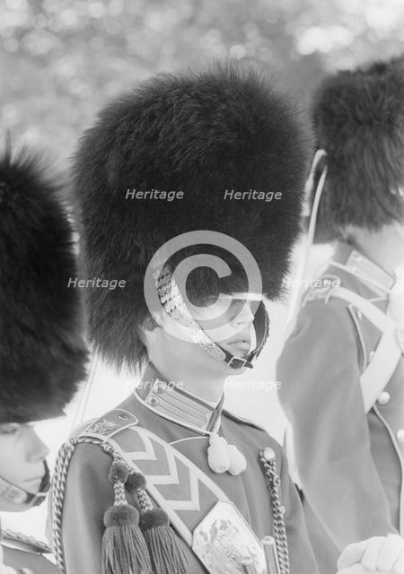Musicians of the Tivoli Boys Guard wearing busbies, Copenhagen, Denmark, 1962. Creator: Unknown.