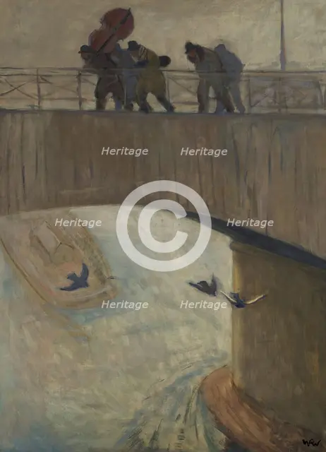 Musicians on the bridge, 1904. Creator: Wojciech Weiss.