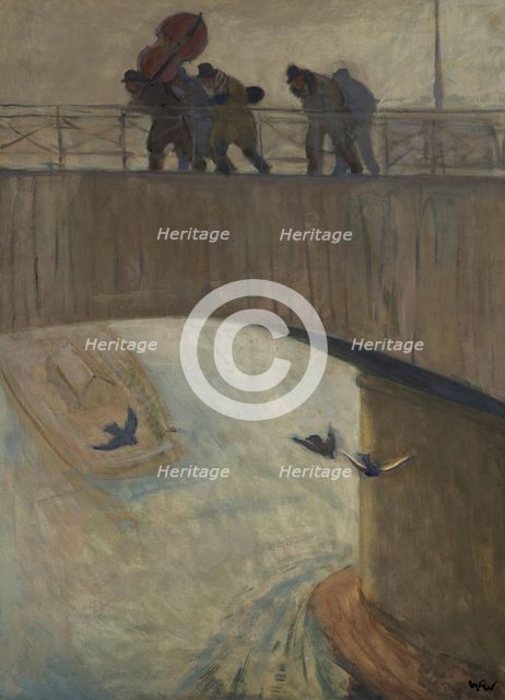 Musicians on the bridge, 1904. Creator: Wojciech Weiss.