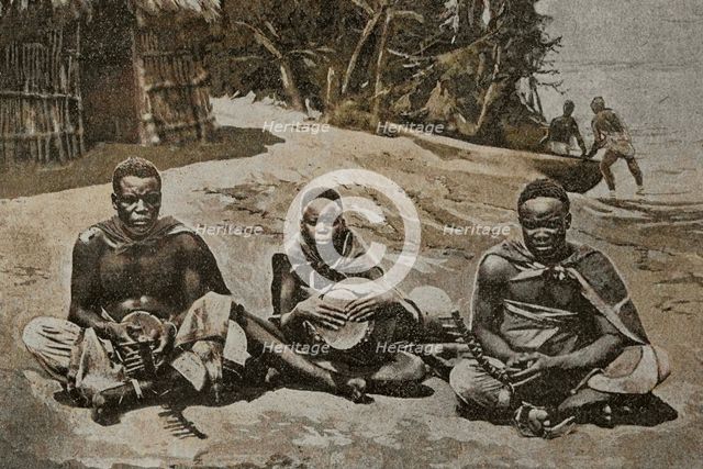 Musicians from Bunyoro, Uganda, 19th-century.  Creator: Unknown.