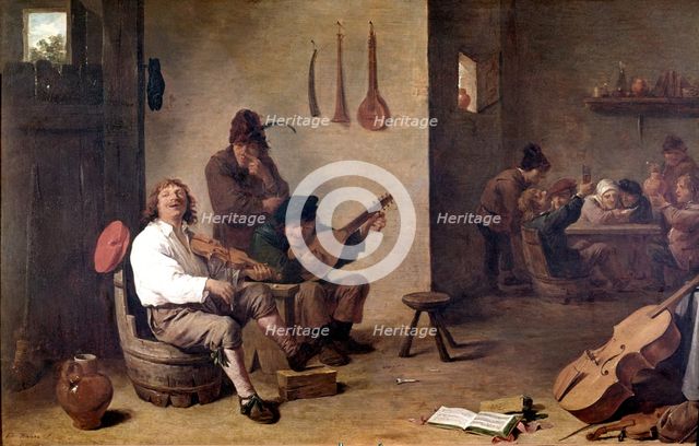  'Musicians in the tavern' by David Teniers the Younger.