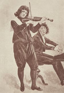 Musicians in "The Little Genius" at the Avenue Theatre, 1896. Creator: Unknown