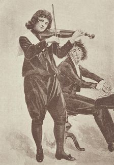 Musicians in "The Little Genius" at the Avenue Theatre, 1896. Creator: Unknown