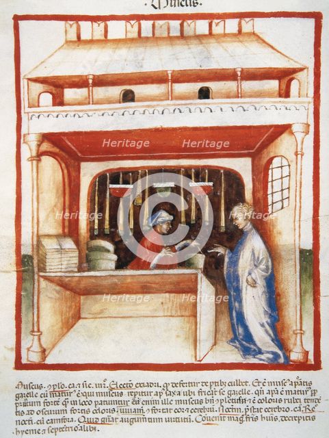 Musk selling, 14th century.  Creator: Unknown.