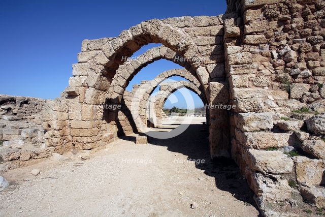 Muslim Crusader passage, Crusader City, Caesarea, Israel. Creator: Samuel Magal.