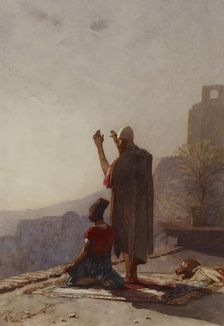 Muslims at Prayer on Housetop, 1867. Creator: Alberto Pasini