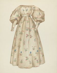 Muslin Dress, 1935/1942. Creator: Unknown