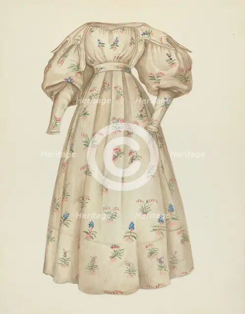 Muslin Dress, 1935/1942. Creator: Unknown.