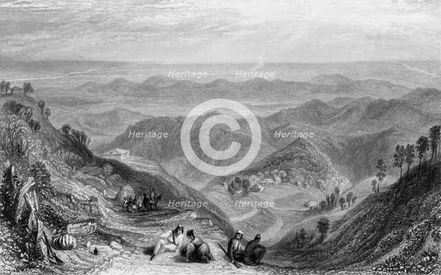 'Mussooree and the Dhoon, from Landour', 1838. Creator: George Francis White.