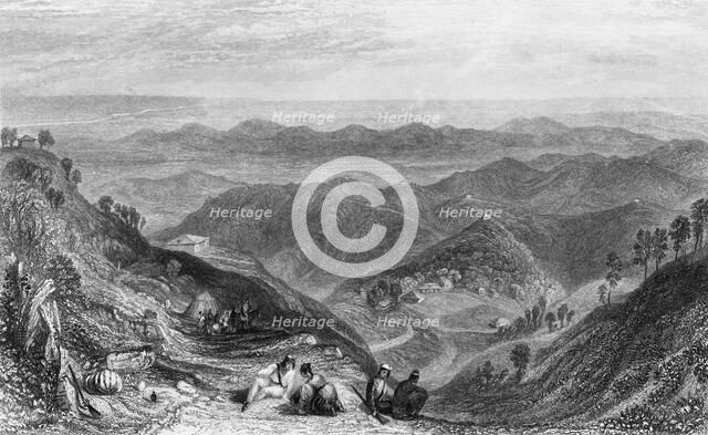 'Mussooree and the Dhoon, from Landour', 1845. Creator: Unknown.