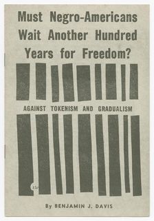 Must Negro-Americans Wait Another Hundred Years for Freedom?: Against Tokenism... 1963. Creator: Unknown