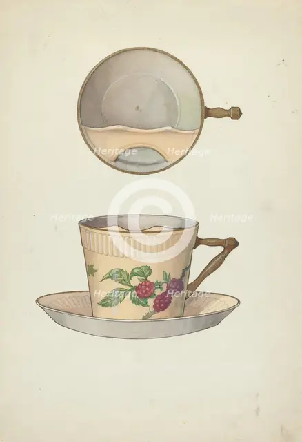 Mustache Cup and Saucer, c. 1953. Creator: Dana Bartlett.