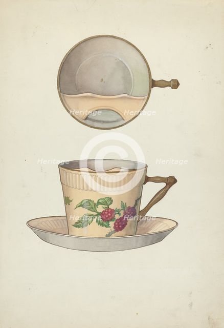 Mustache Cup and Saucer, c. 1953. Creator: Dana Bartlett.
