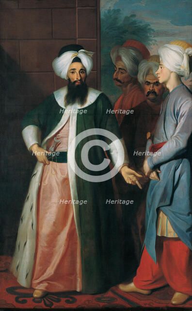 Mustapha Aga and his Retinue, 1730s. Artist: Schroeder, Georg Engelhard (1684-1750)