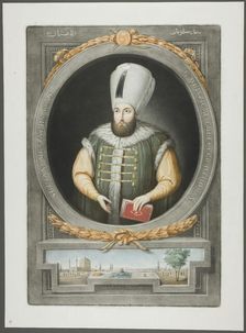 Mustapha Kahn, from Portraits of the Emperors of Turkey, 1815. Creator: John Young