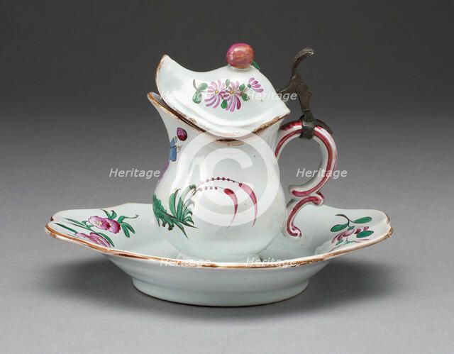 Mustard Pot with Stand, Strasbourg, 1754/1760. Creator: Unknown.