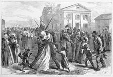 Mustered Out Colored volunteers at Little Rock, Arkansas, from Harper's Weekly, pub. 1866 (engrav
